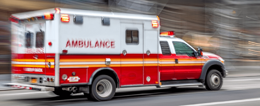 Accident involving an ambulance